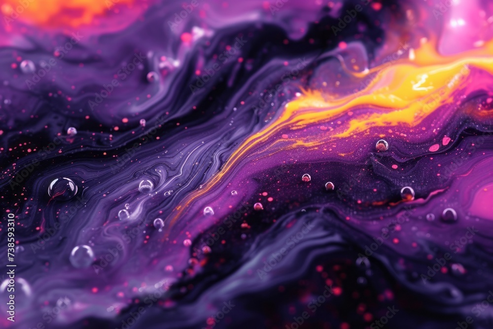 Modern Abstract Purple and Yellow Paint Splashes for Creative and Artistic Concepts
