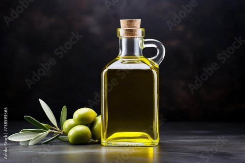Glass bottle of organic oli...