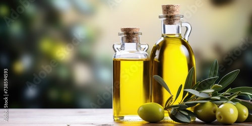 Glass bottle of organic oli...