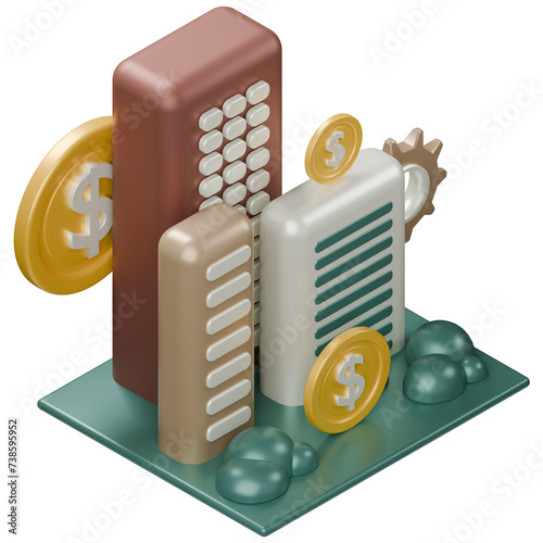 illustration of an tractor with money (ID: 738595952)