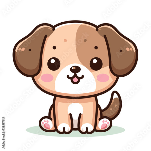 cute Dog cartoon vector on white background