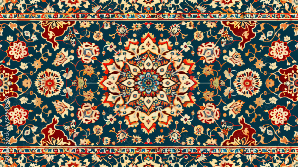 Flat Vector design Persian carpet pattern
