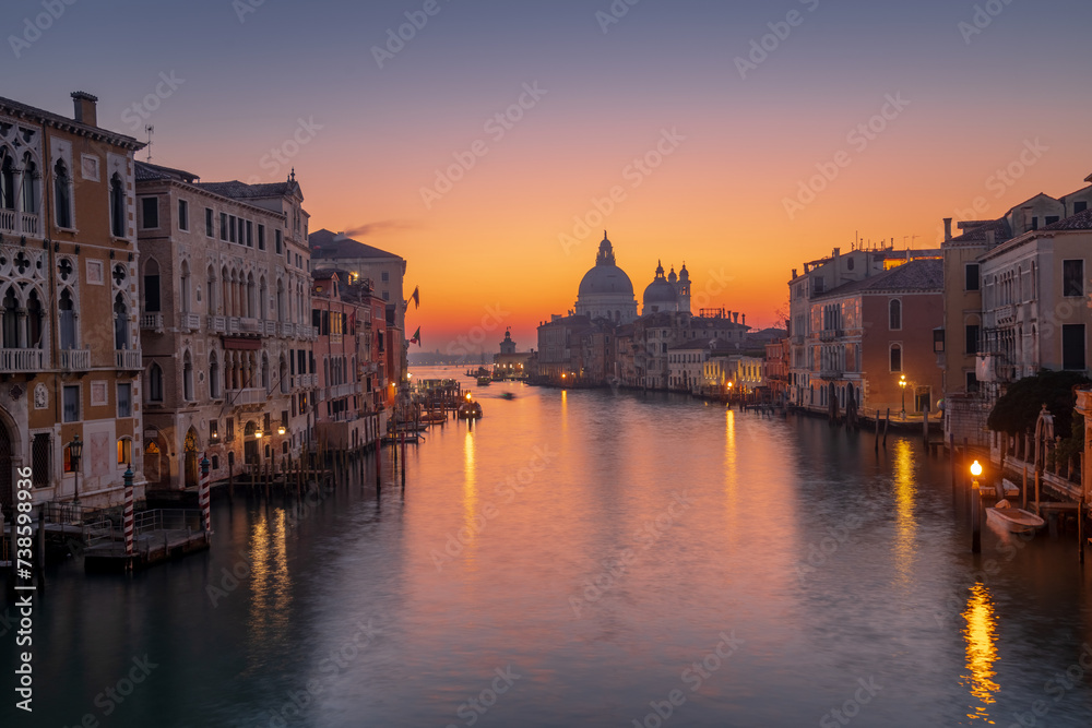 Sunrise moment in Venice Italy