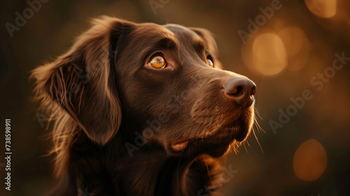 Flat Coated Retriever Dog portrait © Daniel