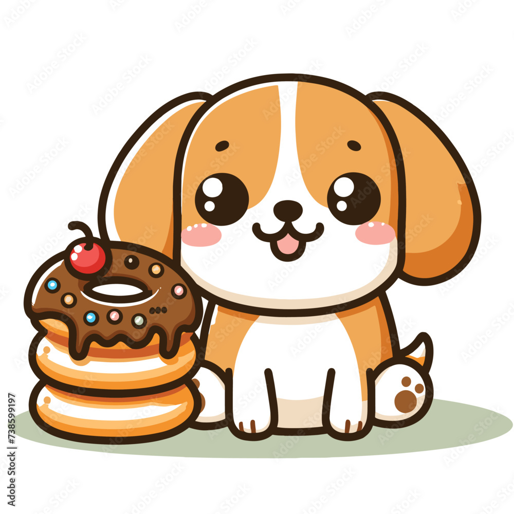 cute Dog cartoon vector on white background cute Dog cartoon vector on white background