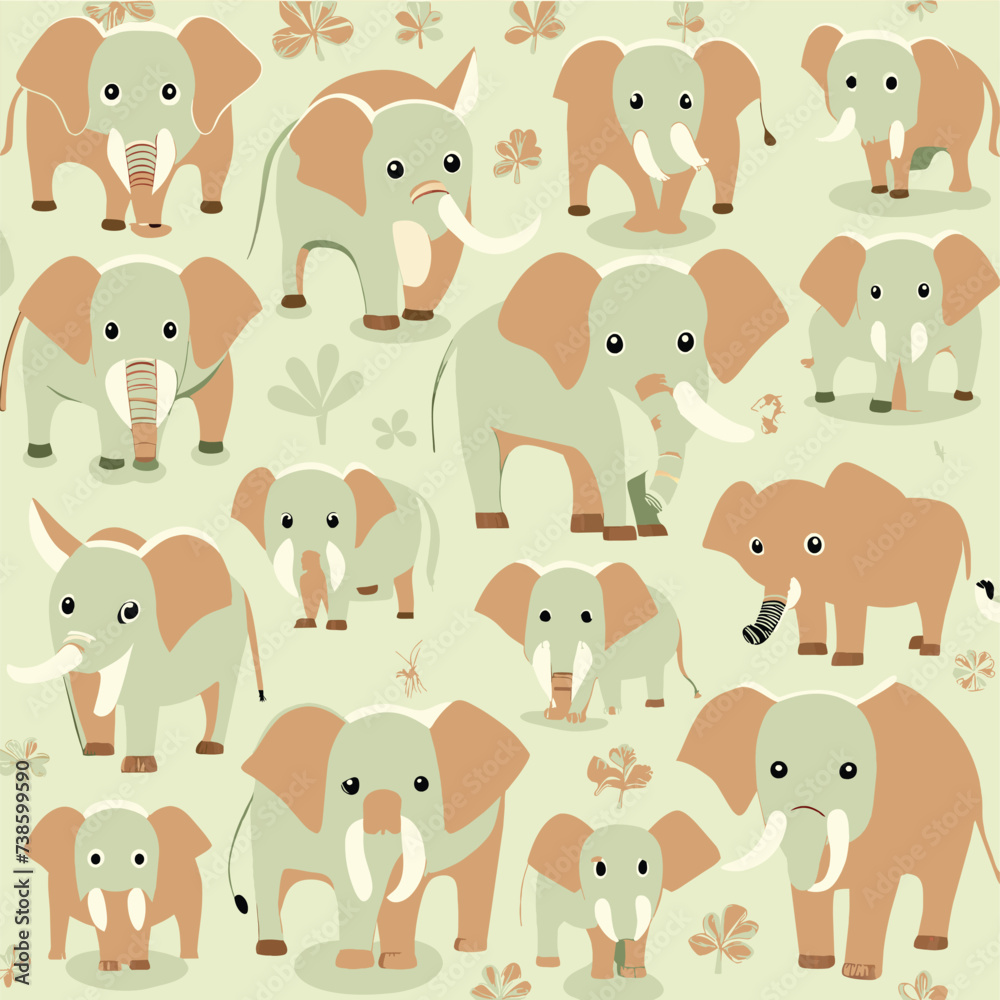 Elephant pattern design. Vector illustration.