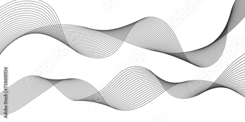 Abstract wave blend lines on transparent background. Design for banner, wallpaper, background and many more. Undulate Grey Wave Swirl, frequency sound wave, twisted curve lines with blend effect.