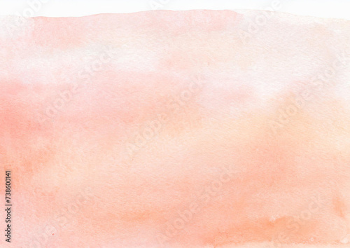 サーモンピンクの水彩背景テクスチャー