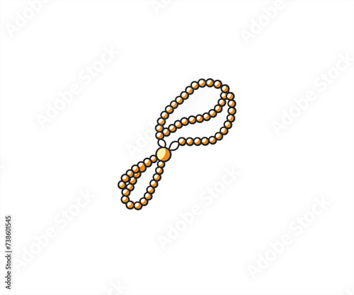 prayer beads muslim logo design template
