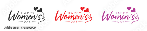 Abstract signature type style happy women's day logo, happy women's day, love logo design