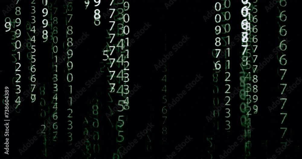 Binary code on a dark background. Abstract animated background from ...