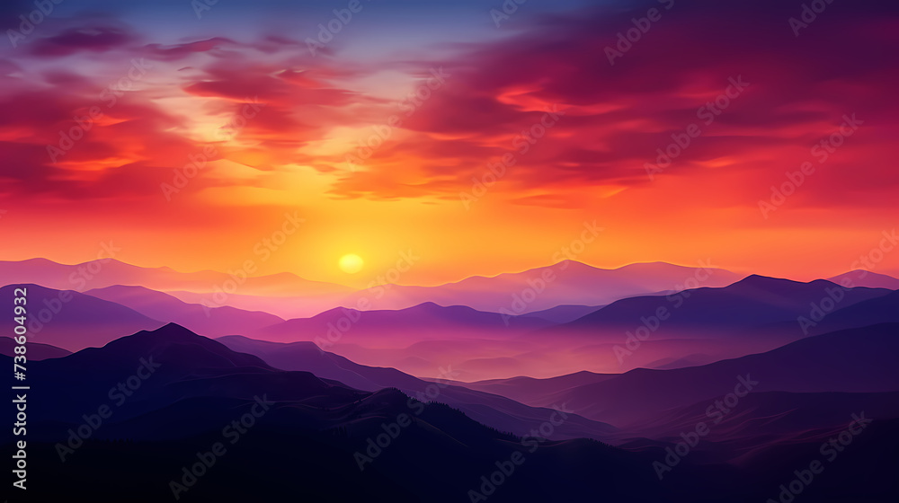 Magnificent sunrise at dawn