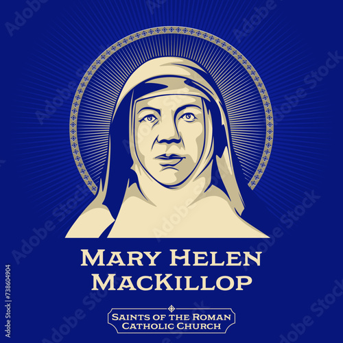 Saints of the Catholic Church. Mary Helen MacKillop (1842-1909) was an Australian religious sister who has been declared a saint by the Catholic Church, as St Mary of the Cross.