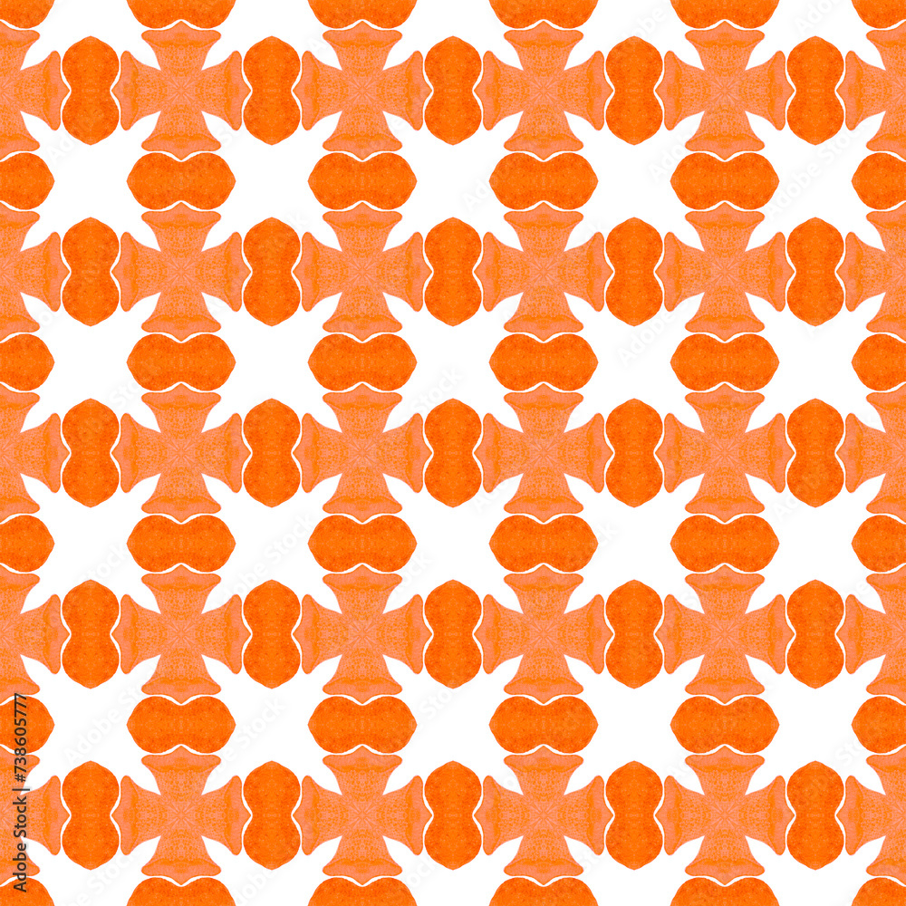 Medallion seamless pattern. Orange radiant boho Medallion seamless pattern. Orange radiant boho