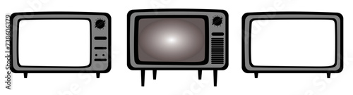 Tv Retro Vintage old mint green  vectort TV  set receiver cut out on transparent background vector