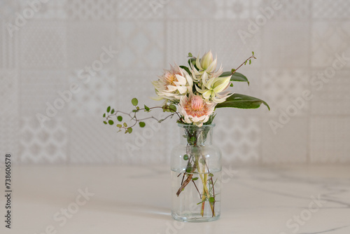 simple bouquet of Serruria florida, Blushing Bride photo