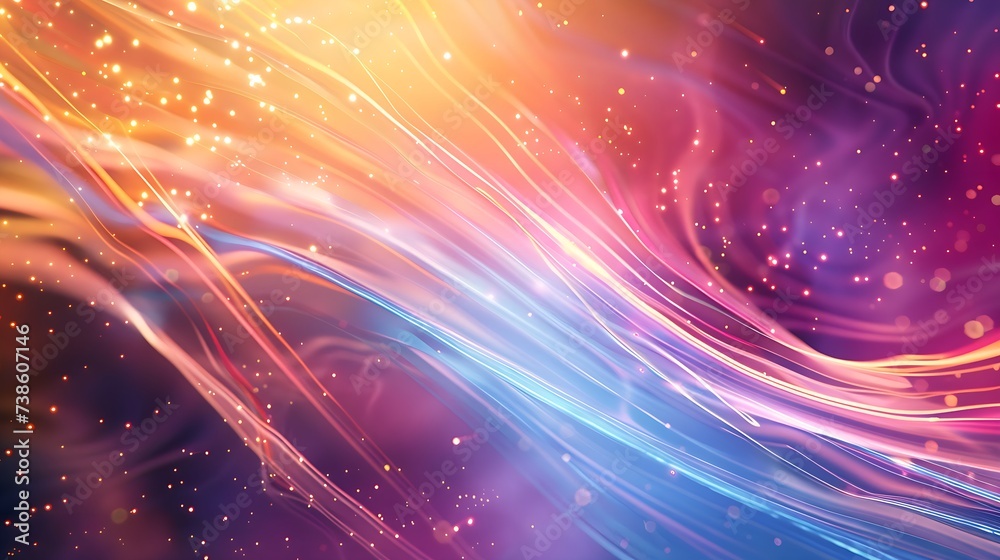 colorful flowing energy rays background