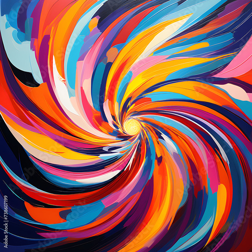 Abstract Symphony Vibrant Colors  Swirling Blends  and Intricate Geometries