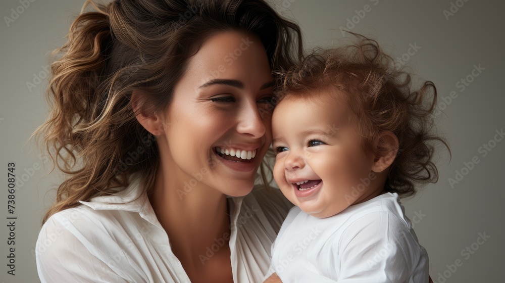 Mother and Toddler Sharing a Joyous Moment Together.