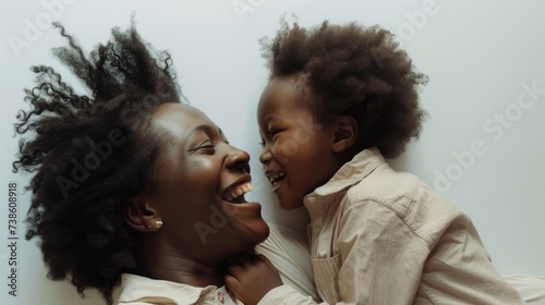 Mother and Child Sharing Joyful Laughter Together.