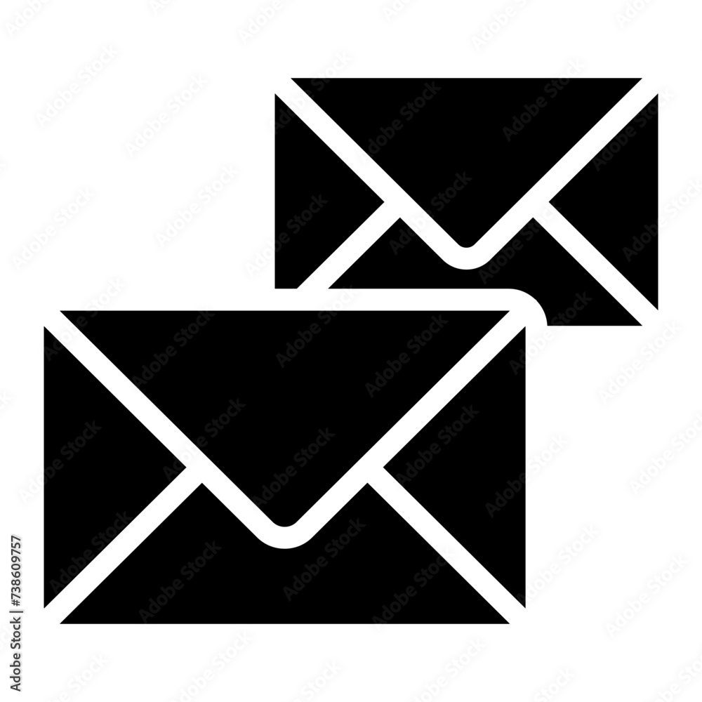 Stacked message mail envelope vector icon Stacked message mail envelope vector icon