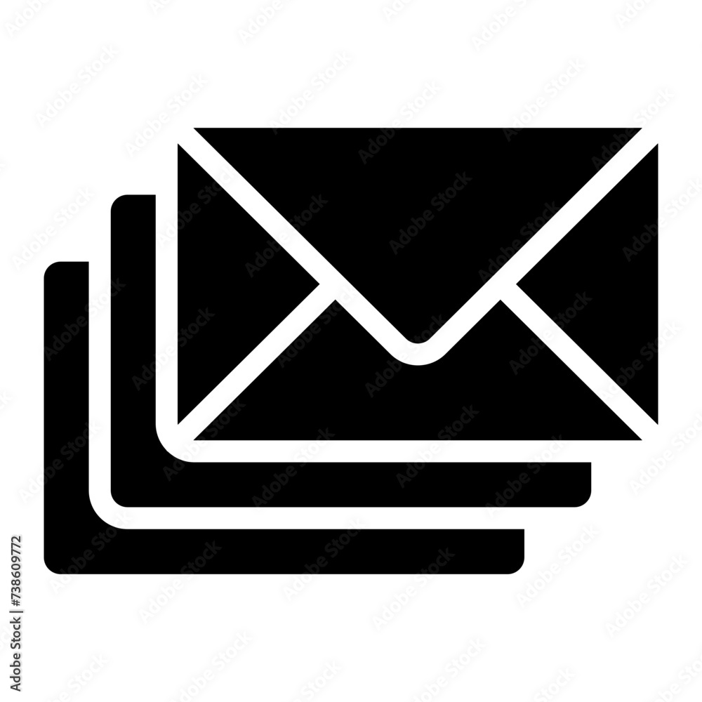 Stacked message mail envelope vector icon Stacked message mail envelope vector icon