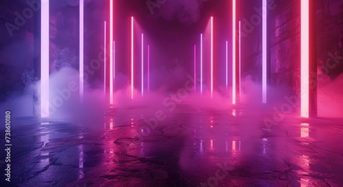 a neon light and fluorescent background with stripes