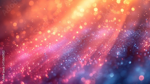 Abstract Light Waves with Bokeh on Dreamy Pink Background