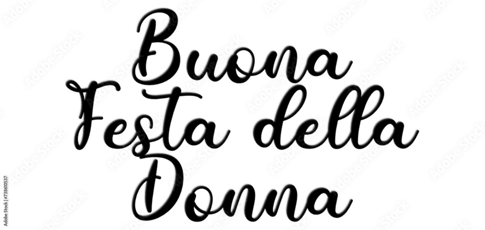 Festa della donna - women's day written in Italian, black color, vector graphics for posters, cards, postcards, invitations, banners, advertising, black color - obrazy, fototapety, plakaty 