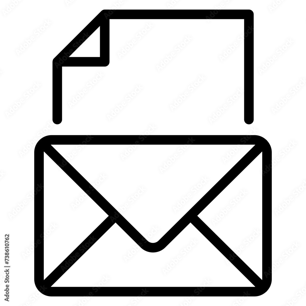 envelope with paper document envelope with paper document