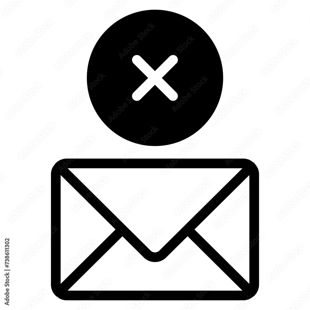 Obraz premium delete mail, envelope with cross icon