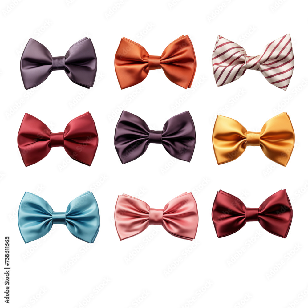 bow tie set isolated on transparent background bow tie set isolated on transparent background