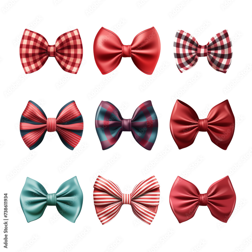 bow tie set isolated on transparent background bow tie set isolated on transparent background