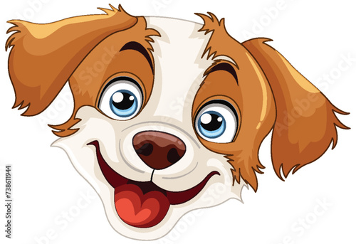 Vector illustration of a happy, smiling dog