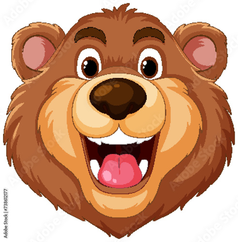 Vector graphic of a happy, smiling bear face