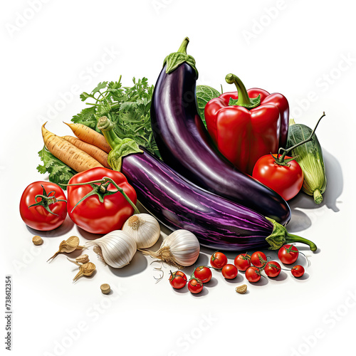 vegetables on a white background