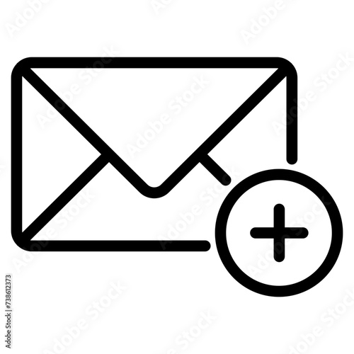 add mail icon, envelope with plus sign icon