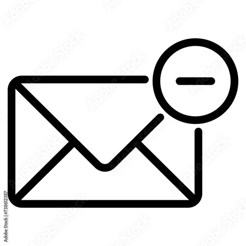 Email remove icon, mail , envelope with minus sign