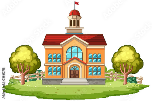 Vector illustration of a quaint school building.