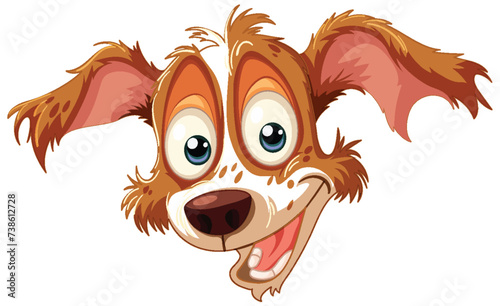 Vector illustration of a cheerful  playful dog
