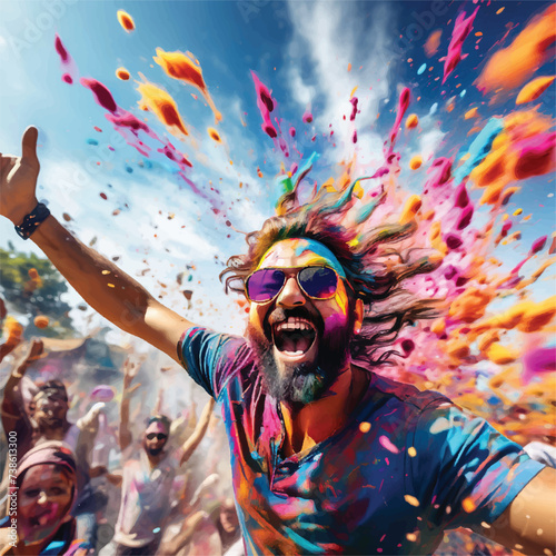 "Holi Festival Essence - Vector Background with Abstract Splashes, Bursting Colors, and Blank Spaces, Inviting Your Imagination to Paint the Celebration", epic royal background, big royal uncropped 