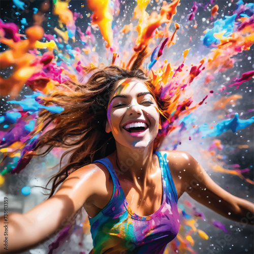 "Holi Festival Essence - Vector Background with Abstract Splashes, Bursting Colors, and Blank Spaces, Inviting Your Imagination to Paint the Celebration", epic royal background, big royal uncropped 
