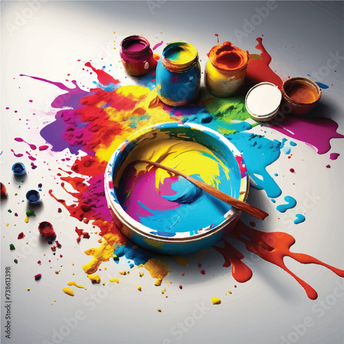"Holi Festival Essence - Vector Background with Abstract Splashes, Bursting Colors, and Blank Spaces, Inviting Your Imagination to Paint the Celebration", epic royal background, big royal uncropped 