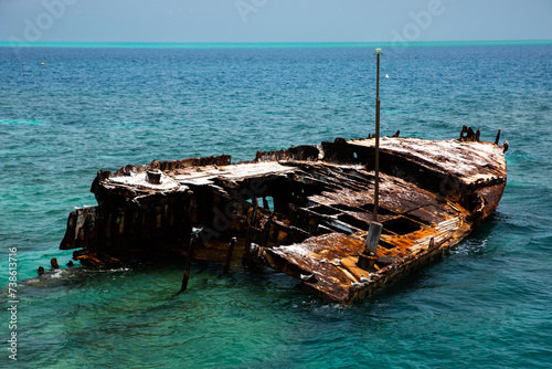 Wallpaper Mural rusted shipwreck off Heron Island on the Great Barrier Reef Torontodigital.ca