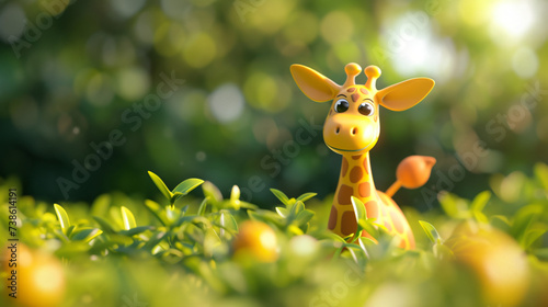 Cybonixxa Giraffe 3D cute simple background © Daniel