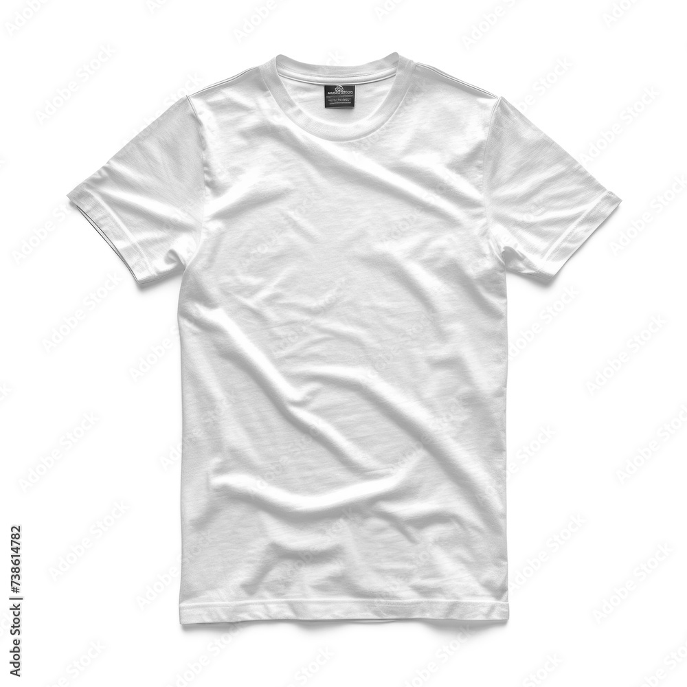 White Empty Mockup T-shirt Without Man extreme closeup. Generative AI White Empty Mockup T-shirt Without Man extreme closeup. Generative AI