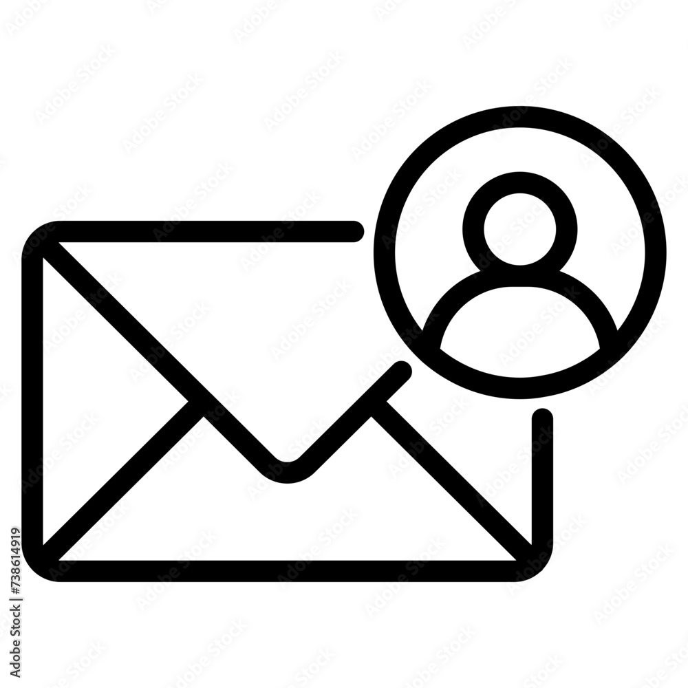 Email envelope mail message personal user icon Email envelope mail message personal user icon