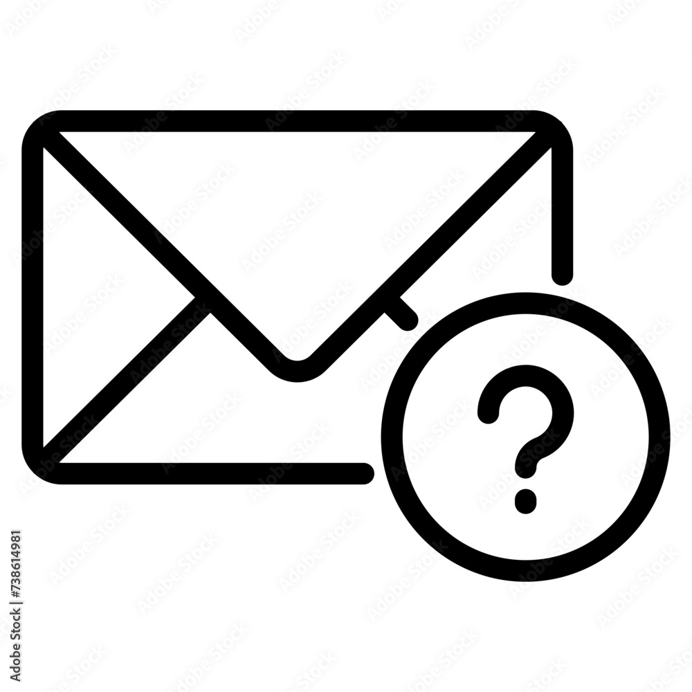 Unknown email vector icon. filled flat sign for mobile concept and web design. Envelope letter with question mark icon Unknown email vector icon. filled flat sign for mobile concept and web design. Envelope letter with question mark icon