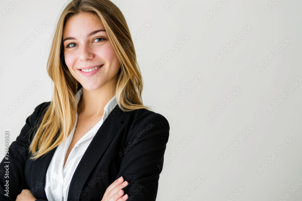Professional Woman in Business Suit Posing for Picture Professional Woman in Business Suit Posing for Picture