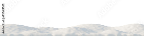 Snow-Covered Hills Under a Calm Sky. 3D render.